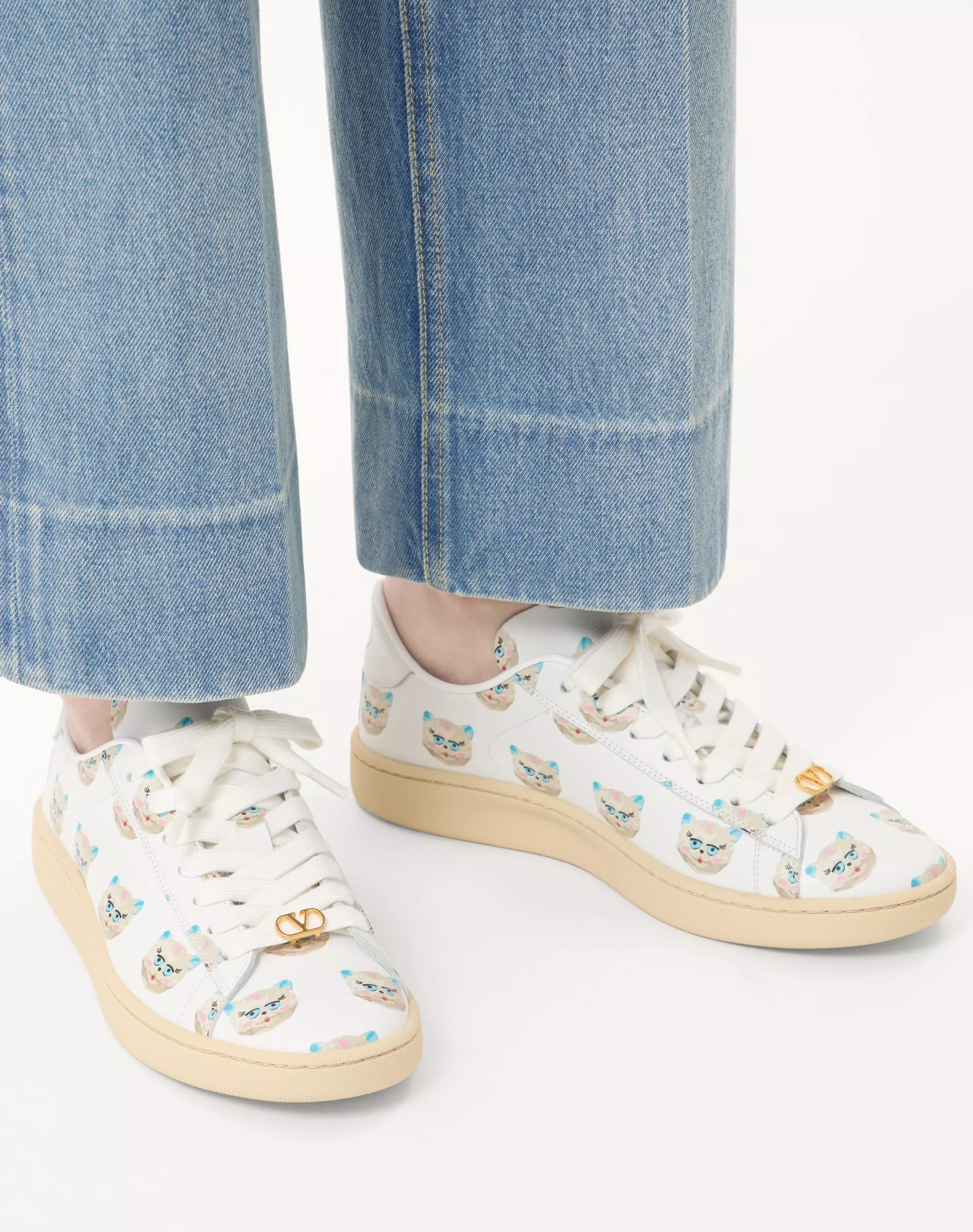 Valentino Royco Sneaker In Nappa Calfskin With Le Chat De La Maison Motif - Image 8